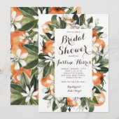 Oranje bruidsdoucheuitnodiging, Southern Bridal Kaart (Voorkant / Achterkant)