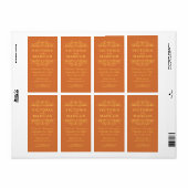 Oranje Bruiloft Wijnfles Monogram Favorietenlabels Etiket (Full Sheet)
