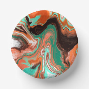 Oranje bruin Abstract kunstschildpad marmer Papieren Kommen