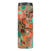 Oranje bruin Abstracte kunst modern Thermosbeker (Achterkant)