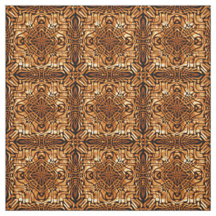 Oranje Bruin Bali Batik Style Paisley Pattern Stof