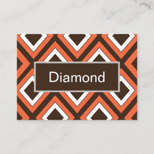 Oranje bruin diamanten geometrisch patroon visitekaartje