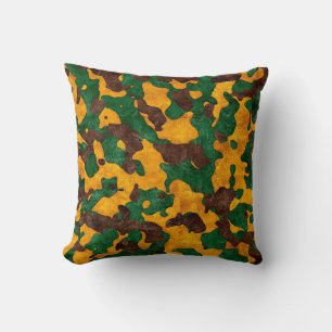 Oranje Bruin Groen Camo Decoratiekussen Kussen
