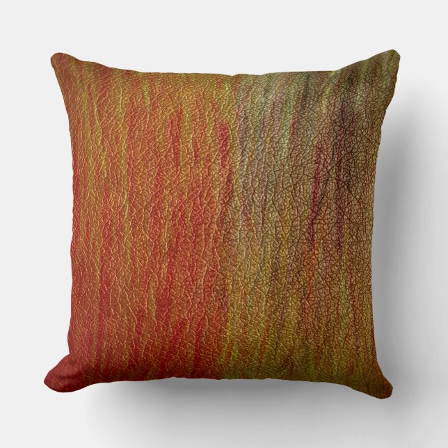 Oranje bruin leder #2 kussen (Voorkant)