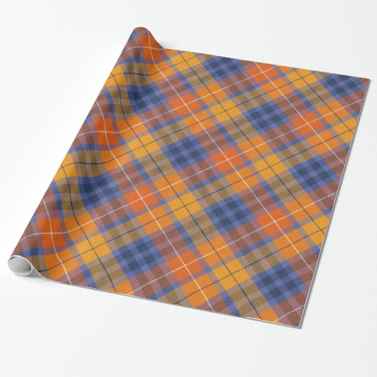 Oranje bruin Paars Pset Cadeaupapier (Uitgerold)