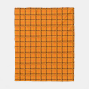 Oranje - bruin toneelpatroon fleece deken