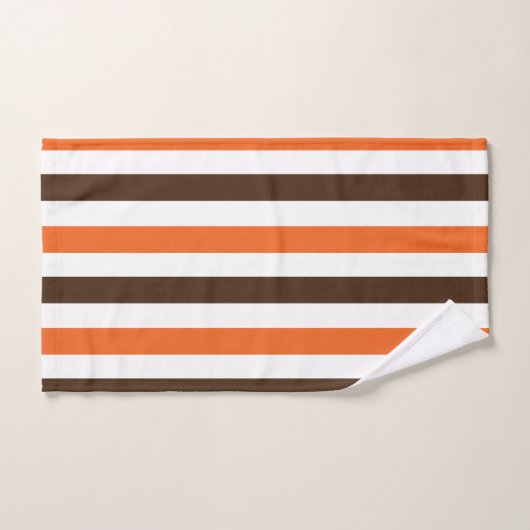 Oranje bruin verticaal strepenpatroon bad handdoek (Handdoek)