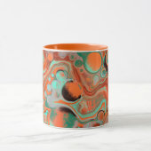 Oranje bruine Abstracte Kunst moderne koffie-Mok Mok (Midden)