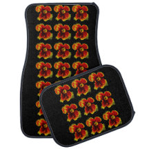 Oranje bruine bloemen patroon op zwart