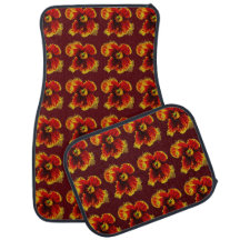 Oranje bruine bloemen patroon op zwart