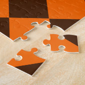 Oranje Bruine Diamantcontrolepatroon Legpuzzel (Zijkant)