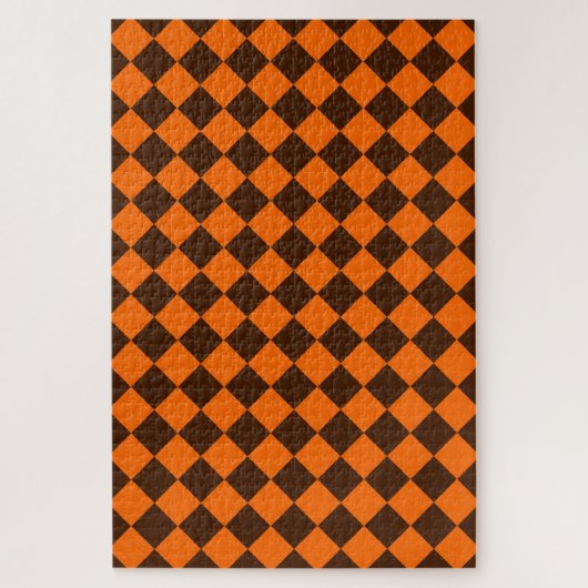 Oranje Bruine Diamantcontrolepatroon Legpuzzel (Verticaal)