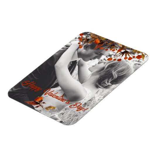 Oranje bruine gebladerte Valentijn Voeg je eigen f Magneet (Linkerzijde)