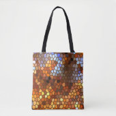 Oranje bruine herfst Mosaic Abstracte Canvas tas (Voorkant)