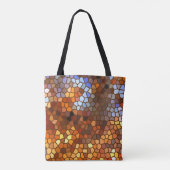 Oranje bruine herfst Mosaic Abstracte Canvas tas (Achterkant)