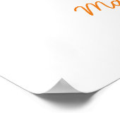 Oranje bruine vogels Vingerprint Brondenband Poster (Hoek)