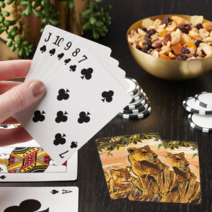 Oranje Bruine Wild Safari Leeuwin Tekening Pokerkaarten