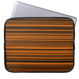 Oranje bruine zwarte strepen laptop sleeve