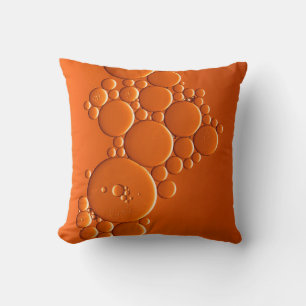 Oranje bubbels kunst kussen