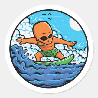 ORANJE BUITENAARDS SURF RONDE STICKER