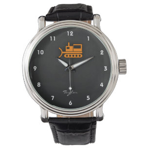 Oranje Bulldozer Horloge
