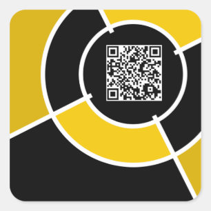 oranje bulseye QR-code Vierkante Sticker