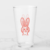 Oranje Bunny Glass Glas (Voorkant)