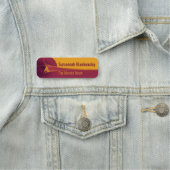 Oranje Burgundy Blast Streked Background Naamplaatje (In situ)