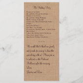 Oranje Burlap Monogrammed Wedding Programma (Achterkant)