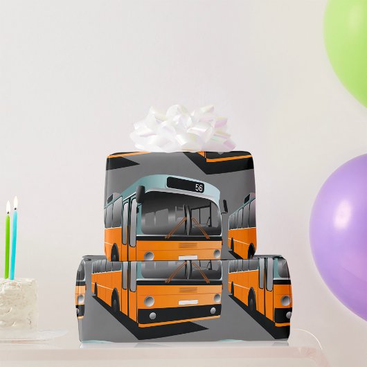 Oranje bus cadeaupapier