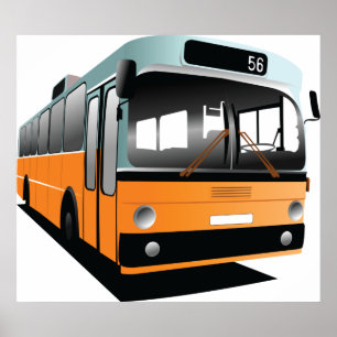 Oranje bus poster