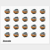 Oranje bus vierkante sticker (Vel)