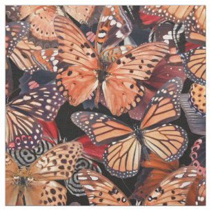 Oranje Butterflies Stof