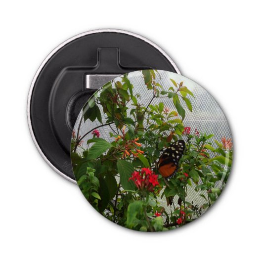 ORANJE BUTTERFLY BUTTON FLESOPENER (Voorkant)
