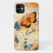 Oranje Butterfly Ephemera Case-Mate iPhone Case (Achterkant)