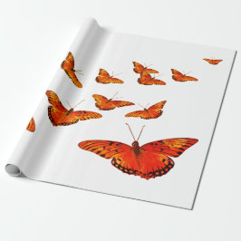 ORANJE BUTTERFLY GIFT WRAPPING PAPIER