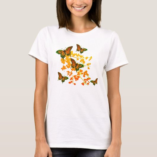 Oranje Butterfly T-Shirt (Voorkant)