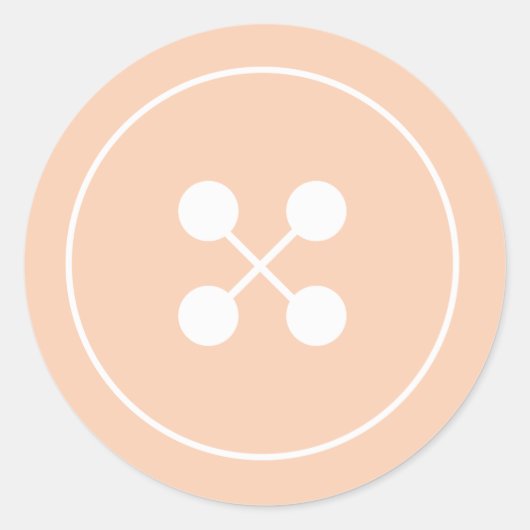 Oranje Button Baby shower Favor Sticker (Voorkant)