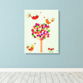 Oranje Button Canvas Afdruk (Insitu (Houten vloer))