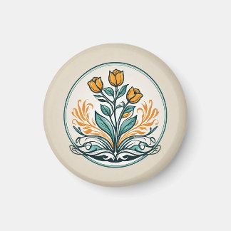 Oranje Button Magneet