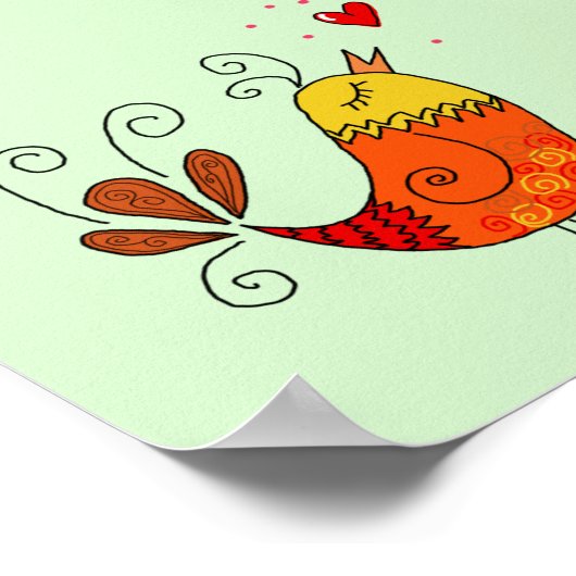 Oranje Button Poster (Hoek)