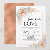 Oranje Cactus Boho Floral Couples Shower Kaart (Voorkant / Achterkant)