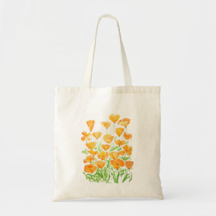 oranje Californië-papaverschilderij, waterverf Tote Bag