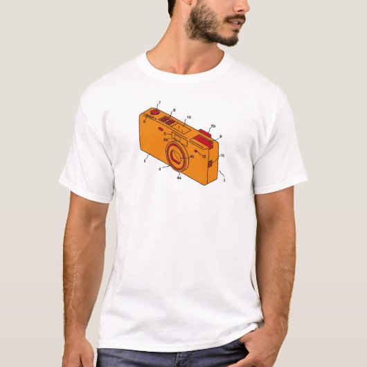 oranje camera t-shirt (Voorkant)