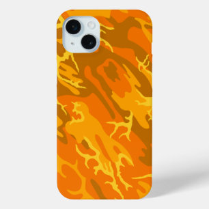 Oranje Camo iPhone 15 Mini Hoesje