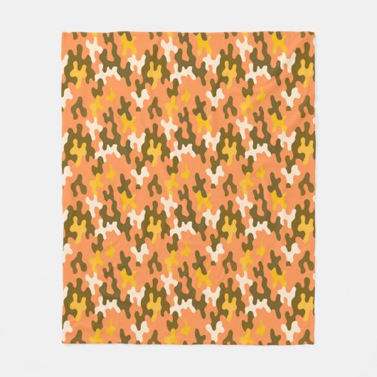 Oranje Camo Fleece Deken (Voorkant)
