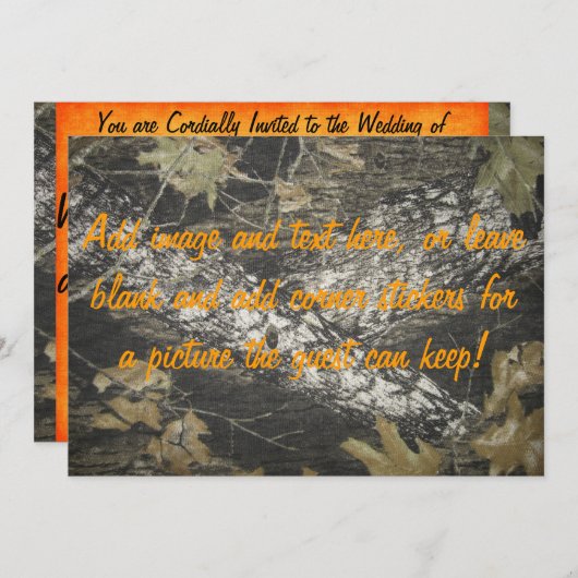 Oranje Camo Kaart (Voorkant / Achterkant)