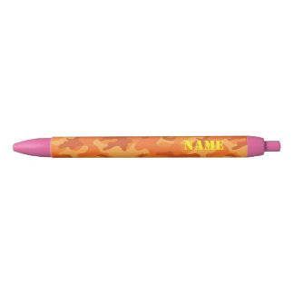 Oranje Camo School Geel NAAM Kinderen Avontuur Pre Blauwe Inkt Pen