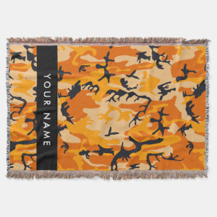 Oranje Camouflage Je naam personaliseren Deken