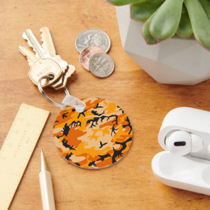 Oranje camouflage, leger sleutelhanger